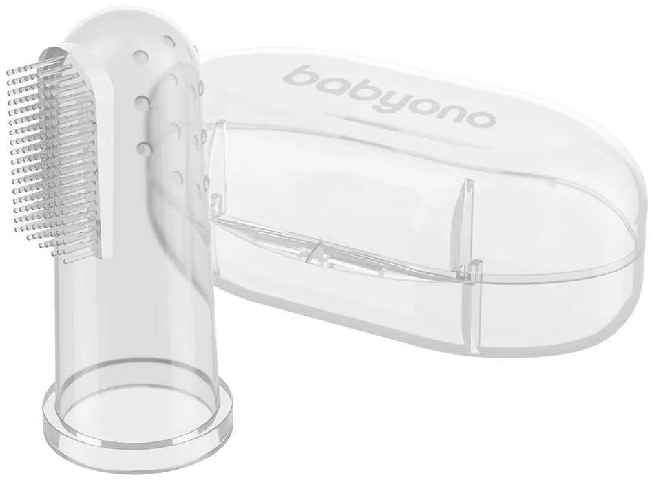 Degetar silicon pentru gingii Babyono - Alb