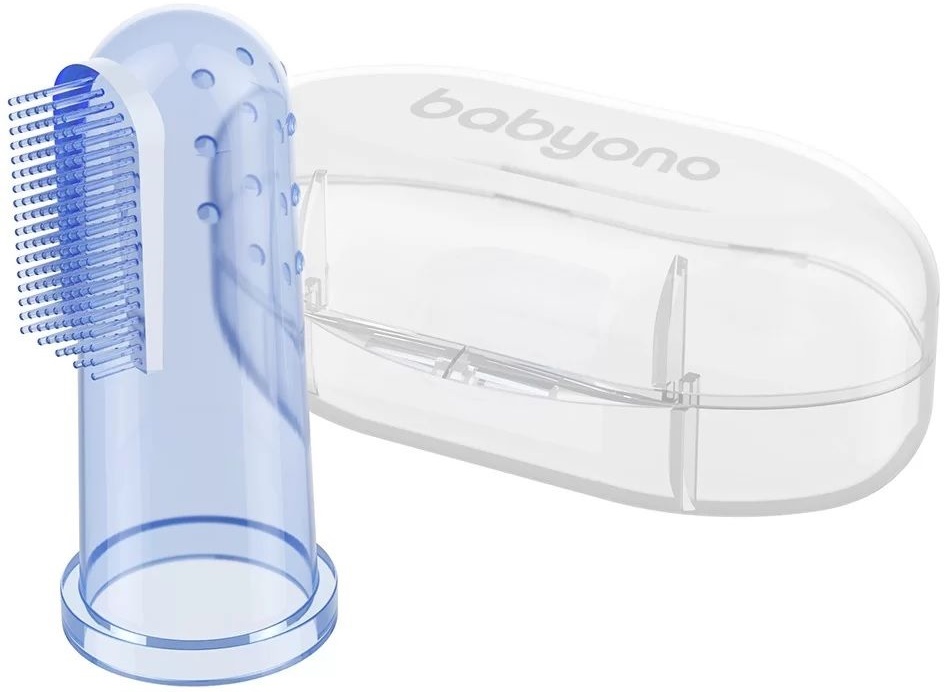 Degetar silicon pentru gingii Babyono - Albastru