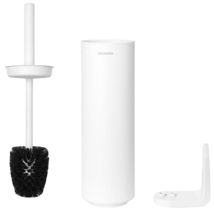 Perie de toaletă cu suport Brabantia - MindSet, Mineral Fresh White