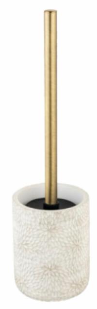 Perie de toaletă Wenko - Montalfano, Ø10 х 37 cm, alb/auriu