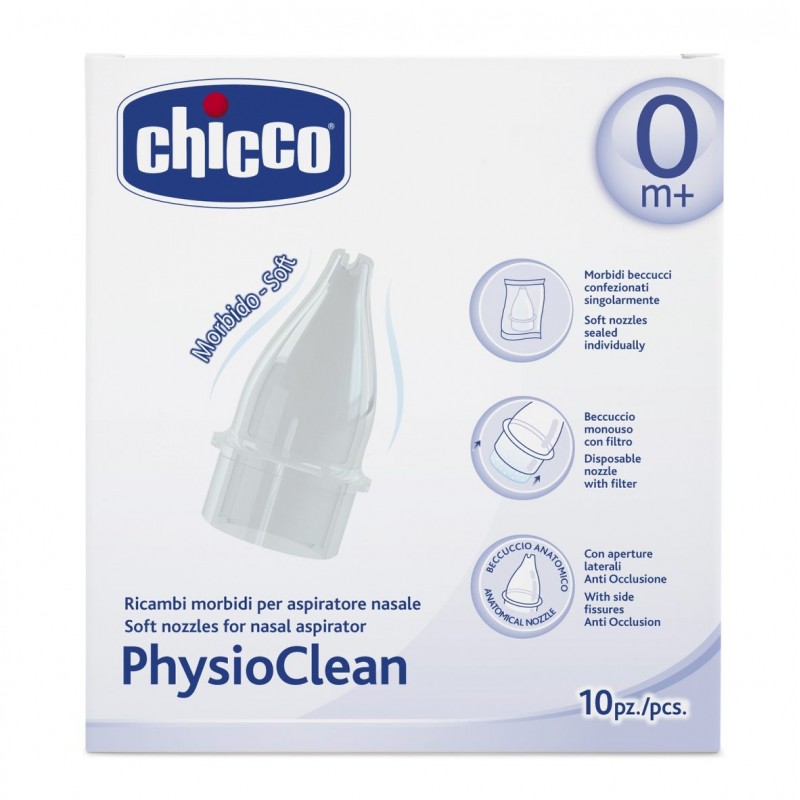 Chicco Aspirator Nazal Soft & Easy Physioclean Rezerve 10 Bucăți - imagine 2