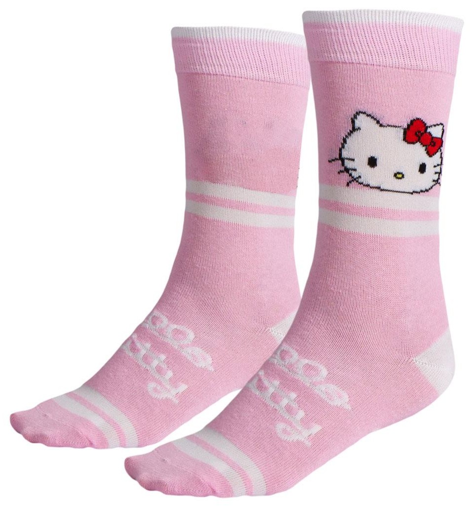 Șosete Cerda Animation: Sanrio - Hello Kitty (Pink with Stripe), mărimea 36/43