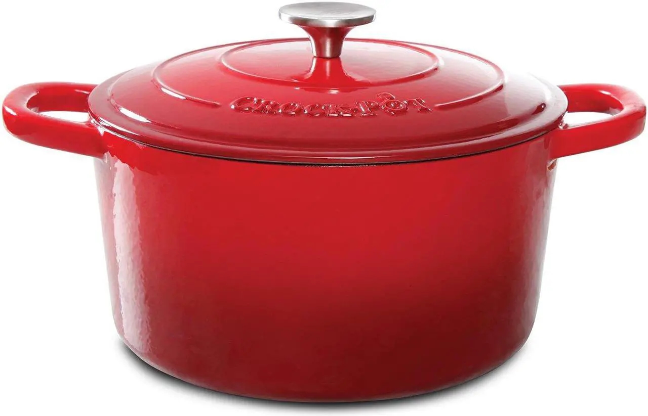 Oală cu capac  Crock-Pot – Artisan, 24 cm, fontă, roșie