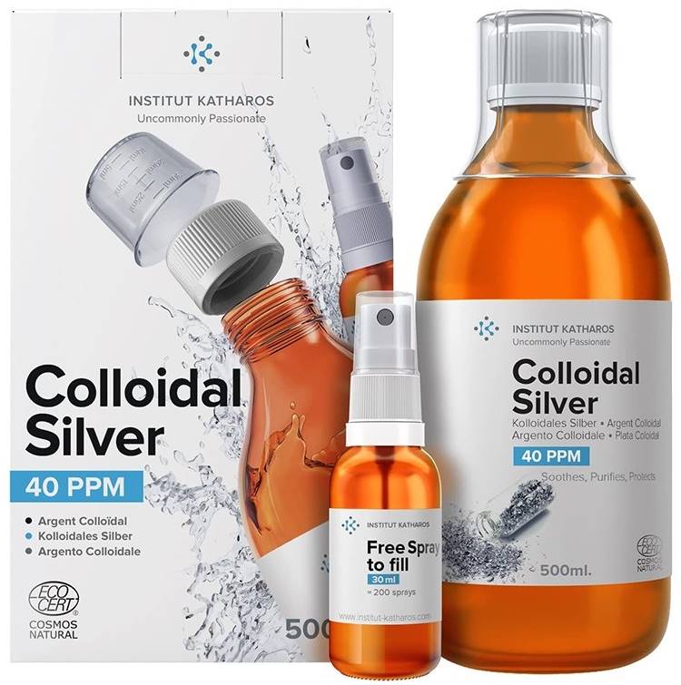 Colloidal Silver Argint coloidal, 40 PPM, 500 ml, Institut Katharos