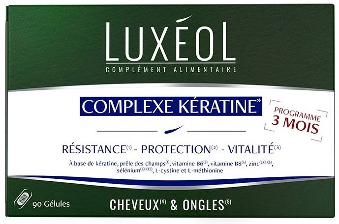Complexe Kératine Formulă pentru păr sănătos cu keratină, 90 capsule, Luxéol