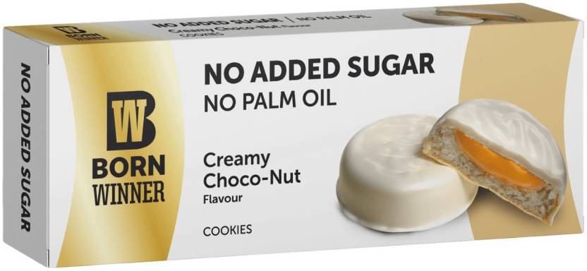 Cookies, cremă cu ciocolată și nuci, 100 g, Born Winner