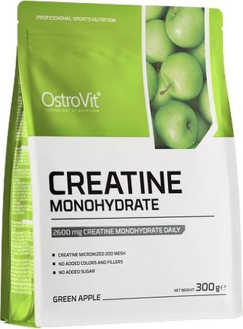 Creatine Monohydrate, măr verde, 300 g, OstroVit