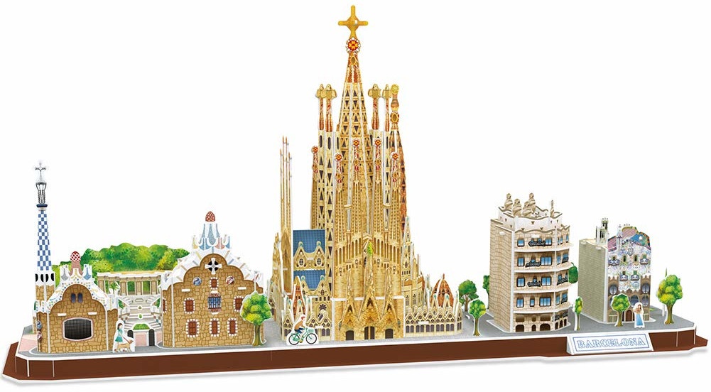 Puzzle 3D Cubic Fun de 186 piese - City Line Barcelona