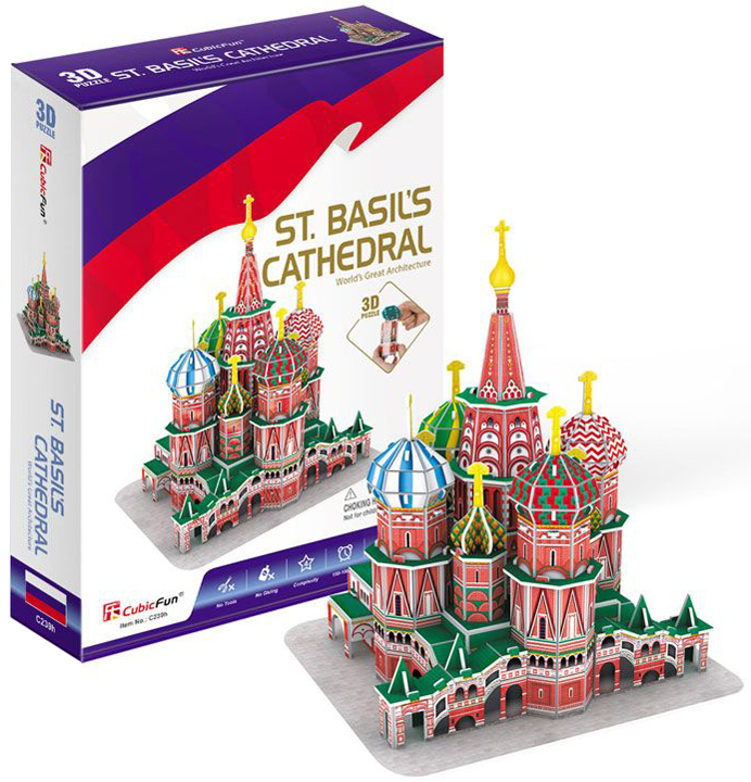 Puzzle 3D Cubic Fun cu 92 de piese - Catedrala Sf. Vasile, Moscova