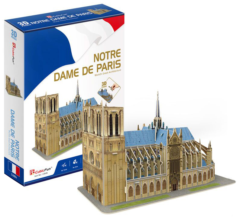 Puzzle 3D Cubic Fun cu 53 de piese - Catedrala Notre Dame din Paris