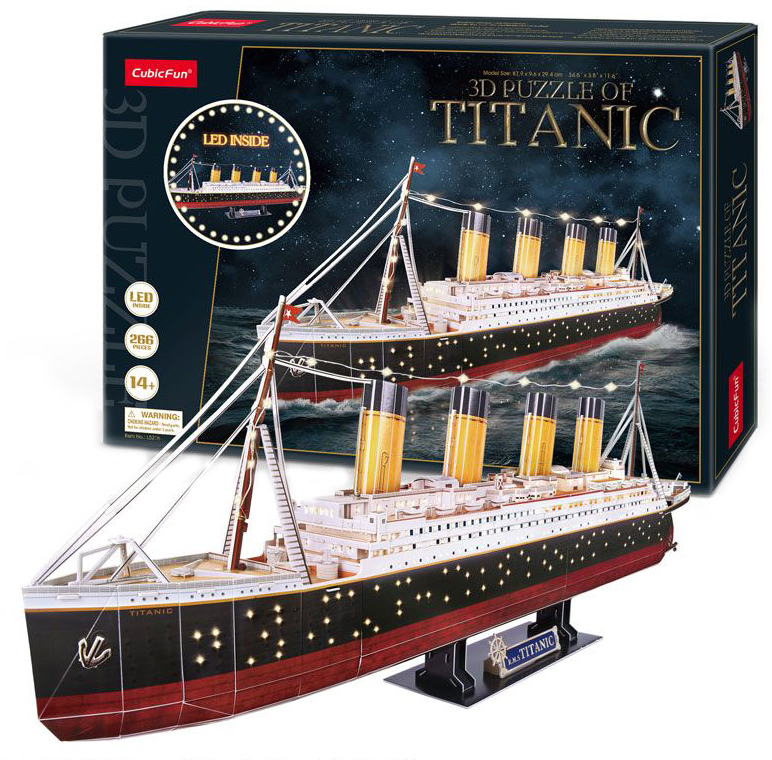 Puzzle 3D Cubic Fun din 266 de piese - Vasul Titanic