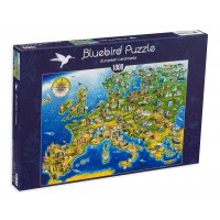 Puzzle Bluebird de 1000 piese -European Landmarks, Adrian Chesterman