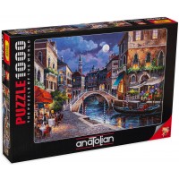 Puzzle Anatolian de 1000 piese - Strada din Venetia, James Lee