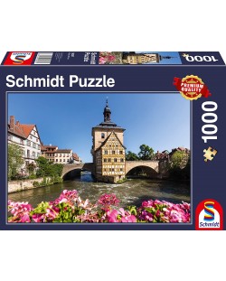 Puzzle Schmidt de 1000 piese - Bamberg, Regnitz and the Old Town Hall