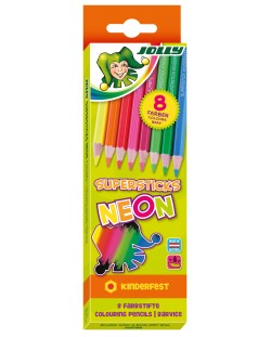 Set creioane colorate Jolly Kinder Neon MIX - 8 culori
