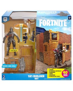Set figurine Jazwares Fortnite - Builder Set, cu figurina Black Knight, 40 piese