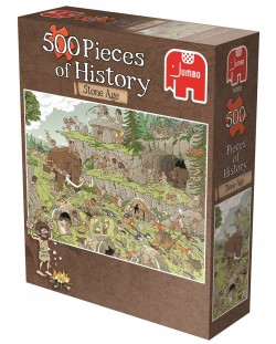 Puzzle Jumbo de 500 piese - Bucati de istorie , Epoca de piatra, Derks