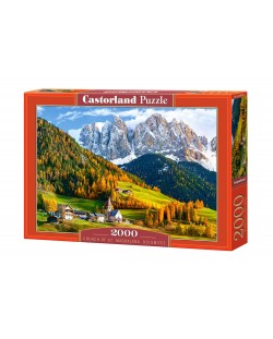 Puzzle Castorland de 2000 piese - Biserica Sfanta Magdalena in Dolomiti