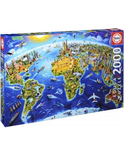 Puzzle Educa de 2000 piese - Atractii mondiale