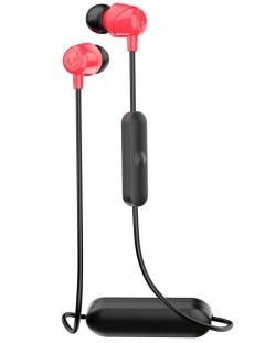 Casti cu microfon Skullcandy - Jib Wireless, negre/rosii