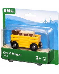 Accesoriu feroviar Brio - Vagon de marfa cu vaca