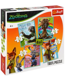 Puzzle Trefl 4 in 1 - Zootropolis