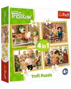 Puzzle Trefl 4 in 1 - Mingea familiei Treflik