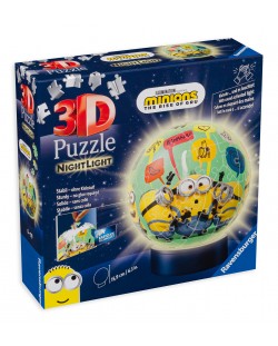Ravensburger Puzzle 3D cu 72 de piese - Minions, luminat
