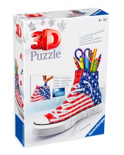 Puzzle 3D Ravensburger de 108 piese - Suport creioane in stil american