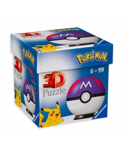 Puzzle 3D Ravensburger din 54 de piese - Pokemon - Master Ball