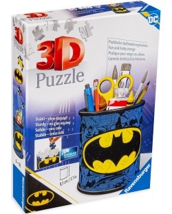 Puzzle 3D Ravensburger 54 de piese - Batman, trusa pentru creioane