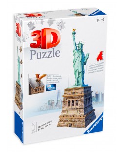 Puzzle 3D Ravensburger de 108 piese - Statuia Libertatii 3D