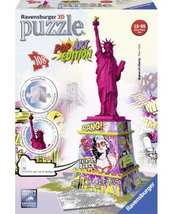 Puzzle 3D Ravensburger cu 108 piese - Statuia Libertatii, Popart