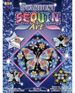 Set creativ KSG Crafts Sequin Art Stardust - Arta cu paiete si brocart, Fluture