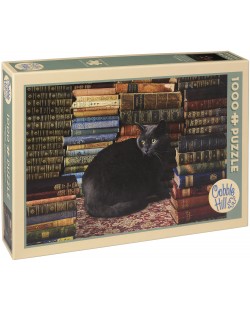 Puzzle Cobble Hill de 1000 piese - Pisica din biblioteca