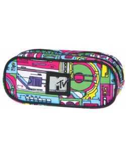 Penar scolar elipsoidal Cool Pack - MTV Music, cu 2 compartimente