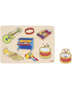 Puzzle din lemn Goki - Instrumente muzicale, muzical