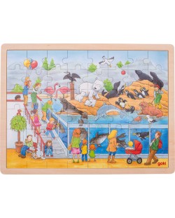 Puzzle din lemn Goki - Vizita la gradina zoologica