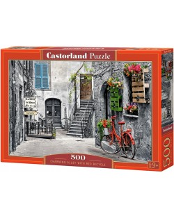 Puzzle Castorland de 500 piese - Aleea cu bicicleta rosie