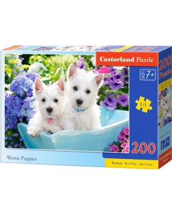 Puzzle Castorland de 200 piese - Catelusi Westie terrierul alb