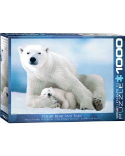 Puzzle Eurographics de 1000 piese – Ursi polari mamam si puii ei