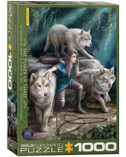 Puzzle Eurographics cu 1000 de piese - The Power of Three by Anne Stokes
