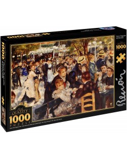 Puzzle D-Toys de 1000 piese - Bal in Moulin Duo la Galette, Pierre Renoir