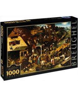 Puzzle D-Toys de 1000 piese – Proverbe olandeze, Pieter Bruegel 