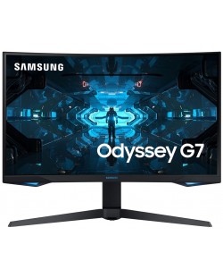 Monitor gaming Samsung - LC27G75TQ, 27", Curved, QLED, 240 Hz, 1ms, FreeSync, negru