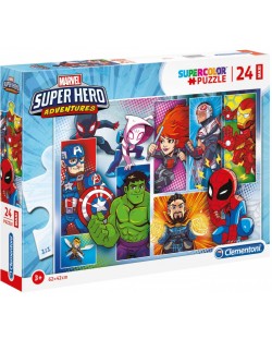 Puzzle Clementoni de 24 piese maxi - SuperColor Maxi Marvel Super Hero