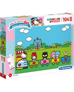Puzzle Clementoni de 104  piese maxi - SuperColor Maxi Hello Kitty