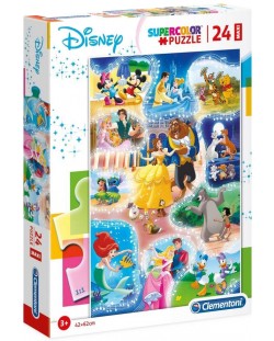 Puzzle Clementoni din 24 piese maxi - SuperColor Maxi  Disney Dance Time