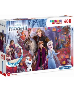 Puzzle de podea Clementoni de 40 piese - Disney Frozen 2, In padurea fermecata