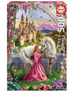 Puzzle Educa de 500 piese - Fairy and Unicorn